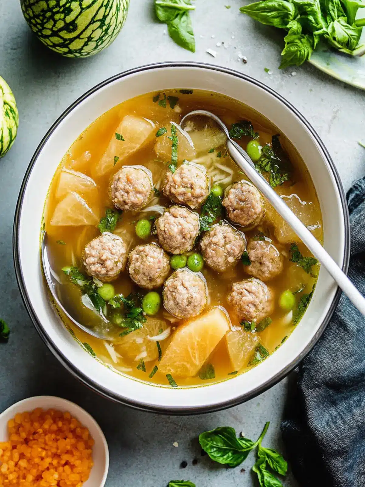 Comforting Winter Melon Soup with Meatballs for Cozy Nights 2 Winter melon soup with meatballs