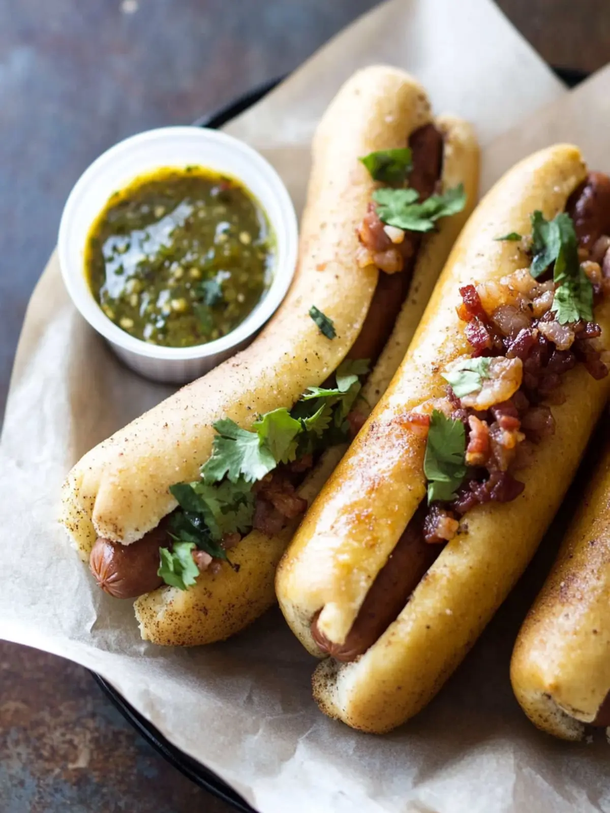 Crispy Dogs with Bacon-Jalape o Dipping Sauce That Wow 2 Crispy Dogs with Bacon-Jalape o Dipping Sauce