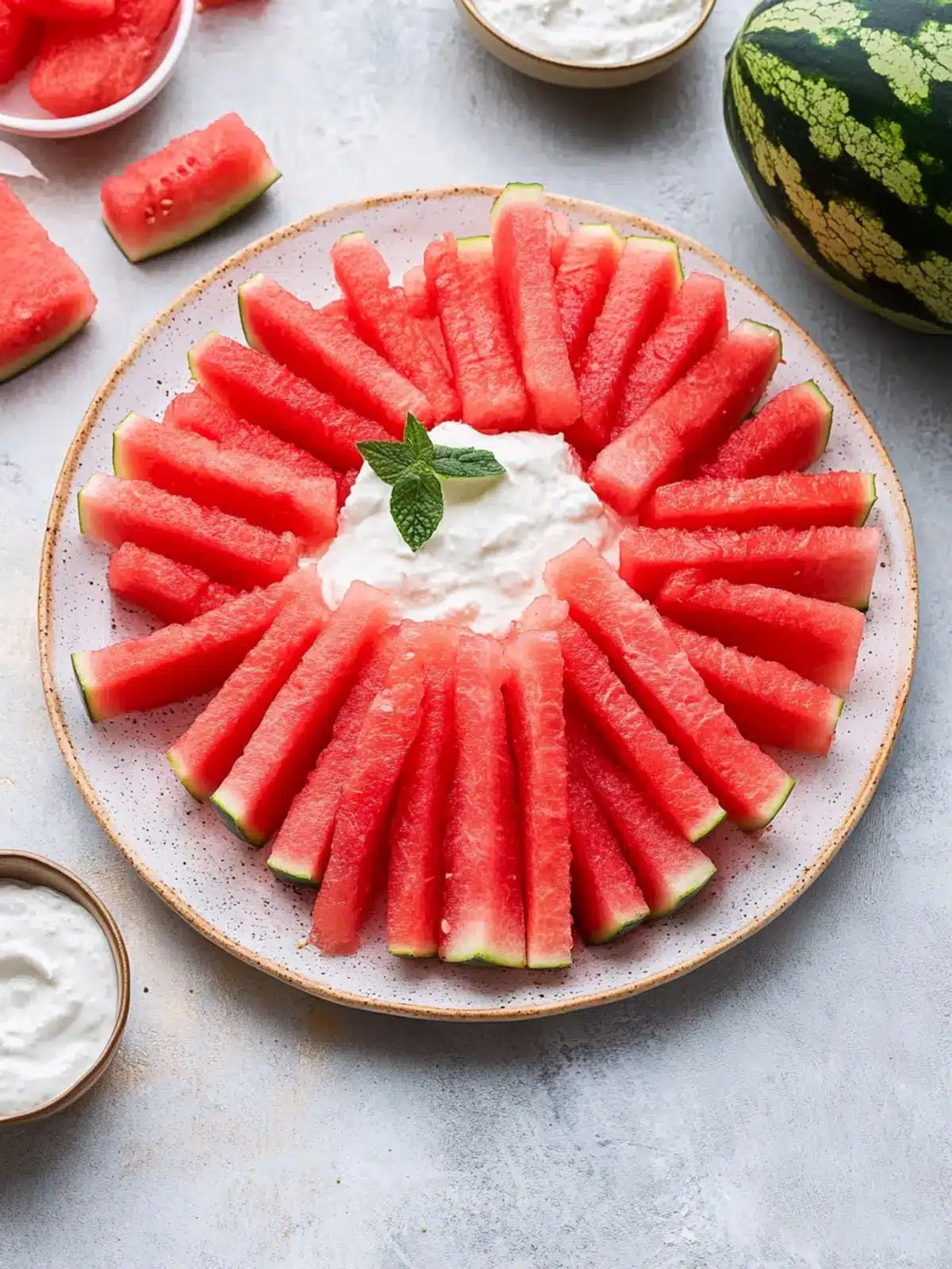 Delicious Watermelon Fries with Sweet Strawberry Yogurt Dip 4 Watermelon Fries