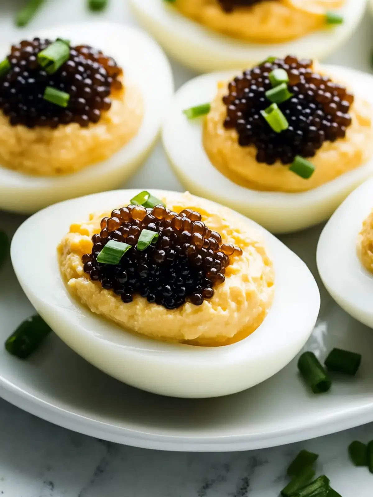 Delightful Deviled Quail Eggs with Caviar for Elegant Entertaining 2 Deviled Quail Eggs with Caviar