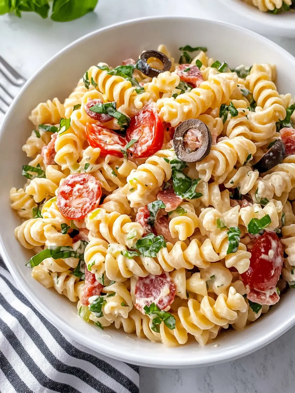 Ultimate Bacon Ranch Pasta Salad for Potlucks and BBQs! 2 Bacon Ranch Pasta Salad