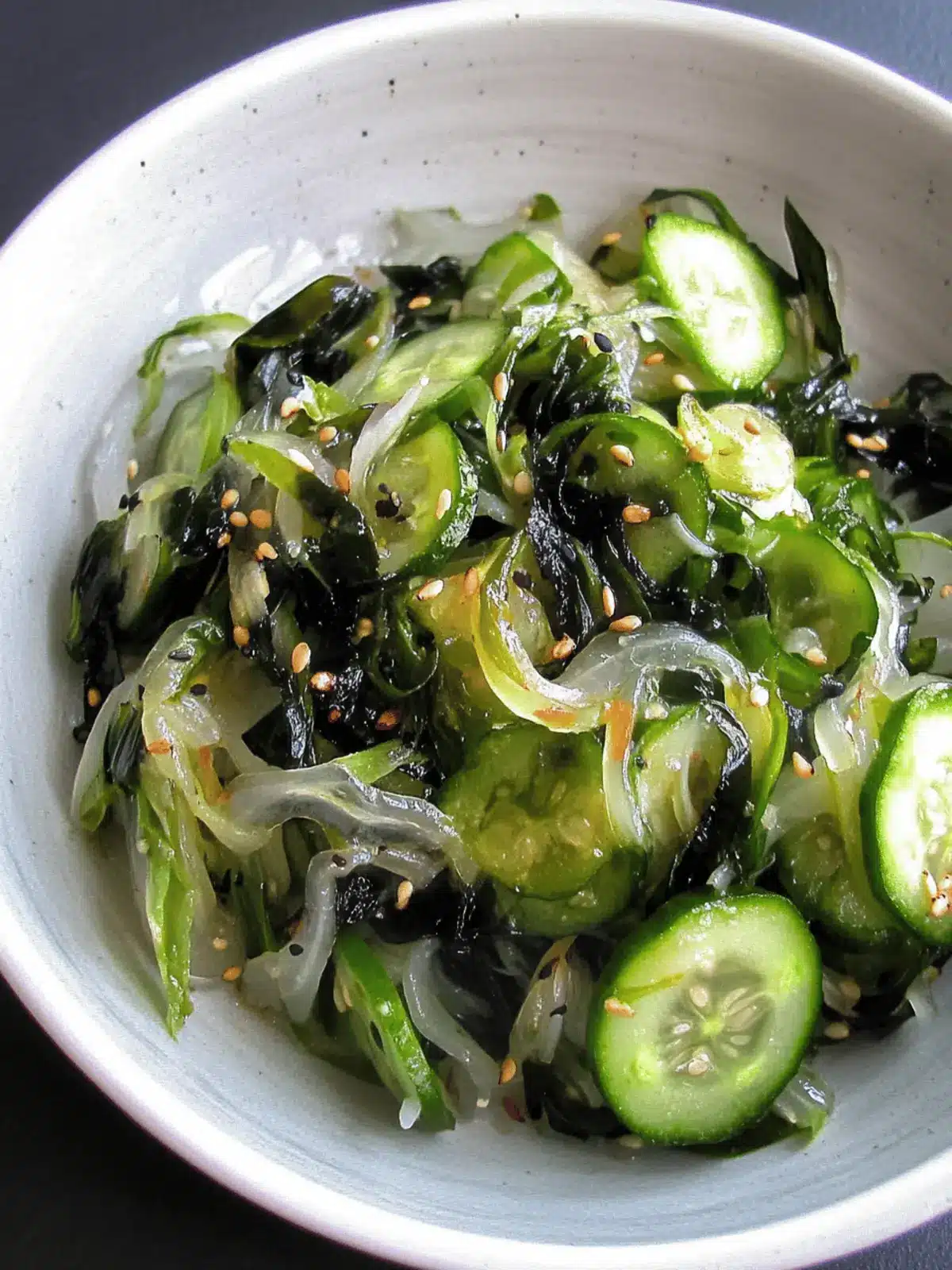 Refresh Your Day with Shirataki, Cucumber & Wakame Ponzu Salad 3 Shirataki, Cucumber & Wakame Ponzu Salad