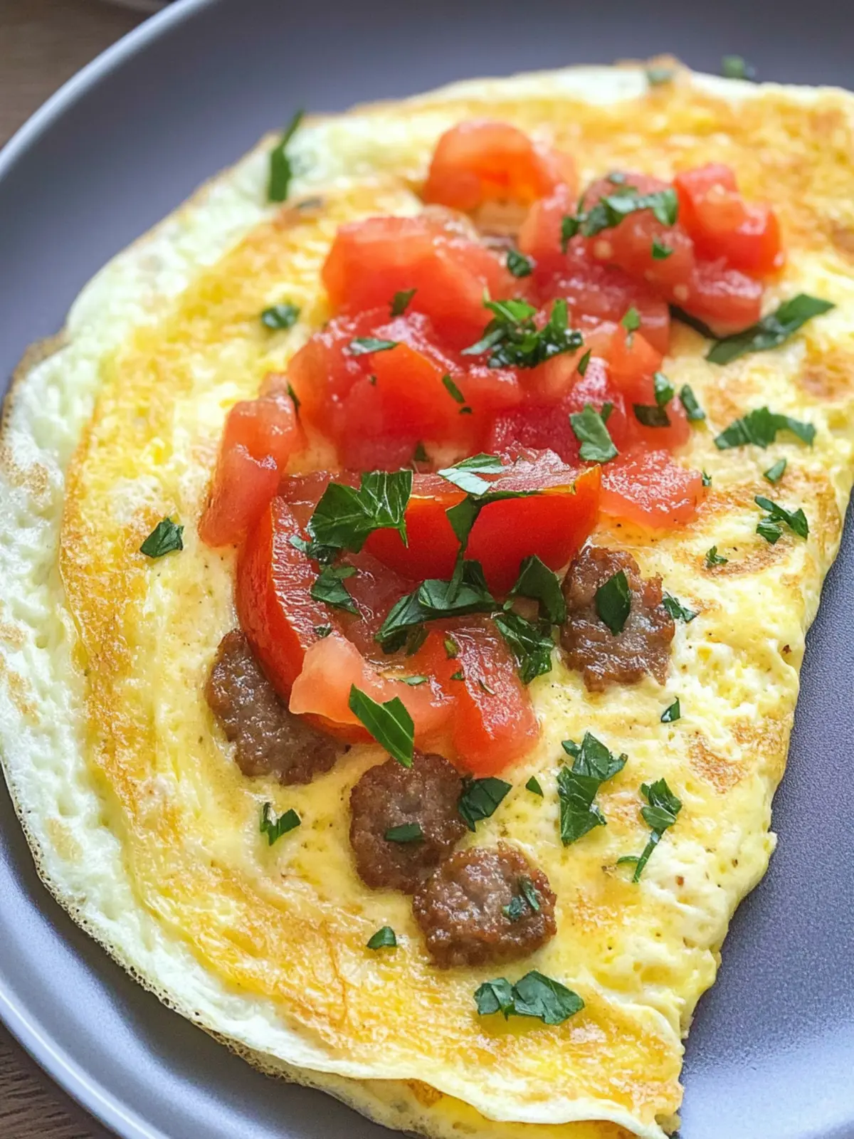 Sausage Tomato Cheese Omelet for a Hearty Breakfast Boost 2 Sausage Tomato Cheese Omelet