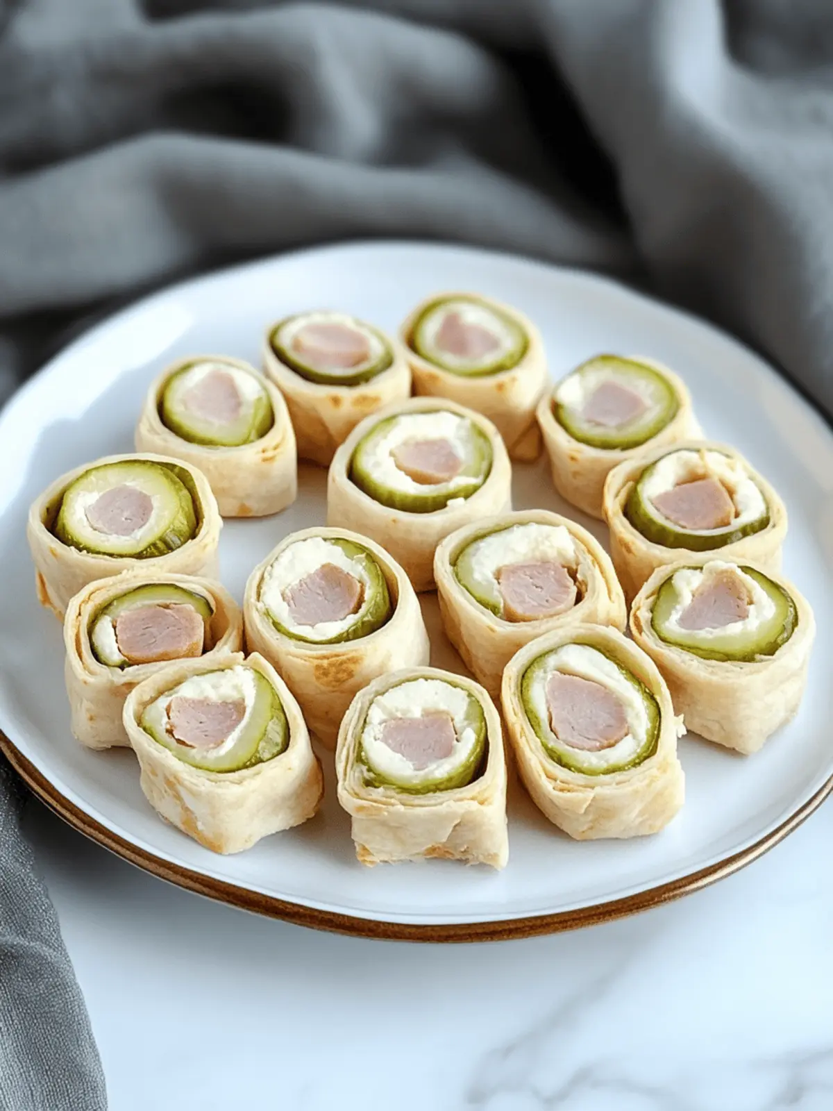 Delicious Pickle, Ham & Cream Cheese Tortilla Roll-Ups Unleashed 3 Pickle, Ham & Cream Cheese Tortilla Roll-Ups