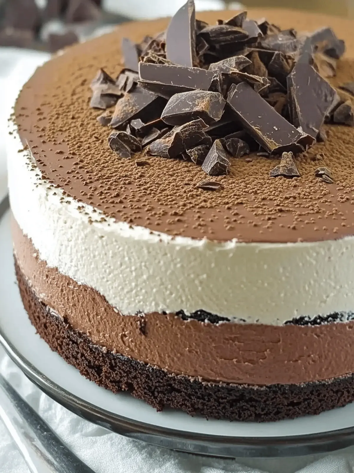 Indulge in Delight: Triple Chocolate Mousse Cake Recipe 2 Triple Chocolate Mousse Cake