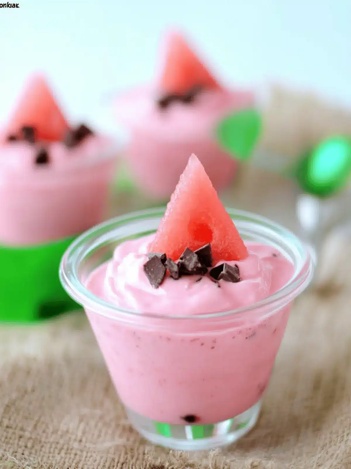 Delightful Watermelon Pudding Cups: Easy 4-Ingredient Treat 2 Watermelon Pudding Cups